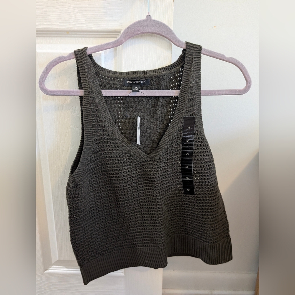 Banana Republic Factory Olive Green Knit Tank Top